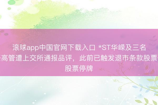 滚球app中国官网下载入口 *ST华嵘及三名时任高管遭上交所通报品评，此前已触发退市条款股票停牌