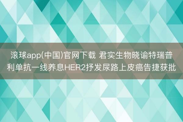 滚球app(中国)官网下载 君实生物晓谕特瑞普利单抗一线养息HER2抒发尿路上皮癌告捷获批