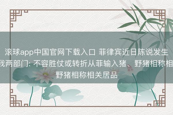 滚球app中国官网下载入口 菲律宾近日陈说发生猪瘟， 我两部门: 不容胜仗或转折从菲输入猪、野猪相称相关居品