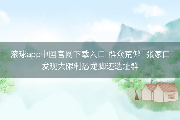 滚球app中国官网下载入口 群众荒僻! 张家口发现大限制恐龙脚迹遗址群