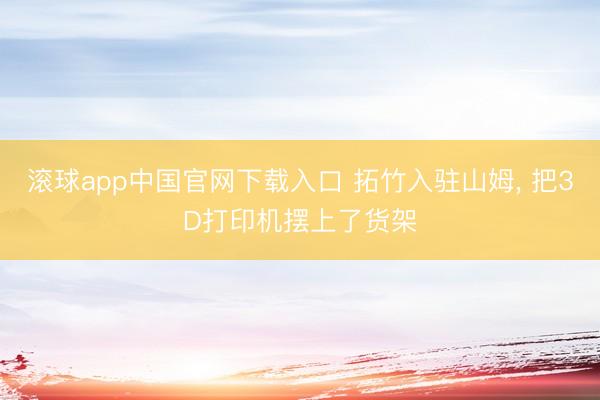 滚球app中国官网下载入口 拓竹入驻山姆, 把3D打印机摆上了货架