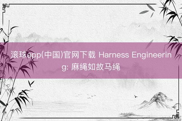滚球app(中国)官网下载 Harness Engineering: 麻绳如故马绳