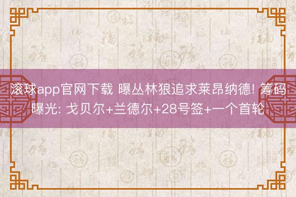 滚球app官网下载 曝丛林狼追求莱昂纳德! 筹码曝光: 戈贝尔+兰德尔+28号签+一个首轮