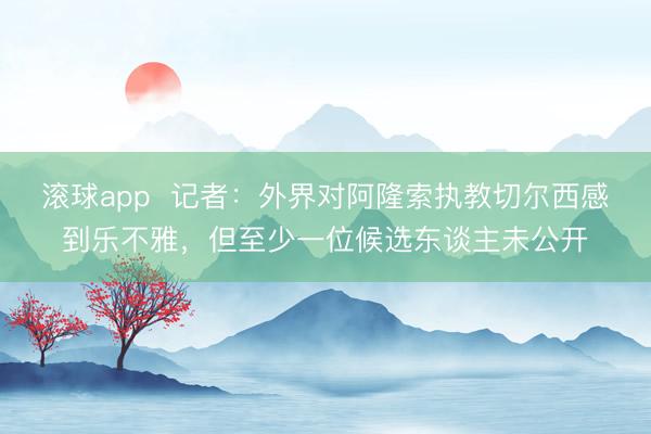 滚球app  记者：外界对阿隆索执教切尔西感到乐不雅，但至少一位候选东谈主未公开