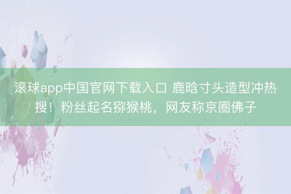 滚球app中国官网下载入口 鹿晗寸头造型冲热搜！粉丝起名猕猴桃，网友称京圈佛子