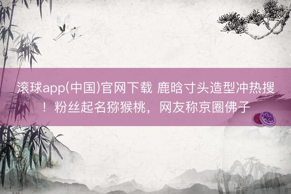 滚球app(中国)官网下载 鹿晗寸头造型冲热搜！粉丝起名猕猴桃，网友称京圈佛子