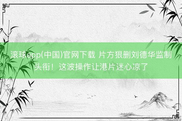 滚球app(中国)官网下载 片方狠删刘德华监制头衔！这波操作让港片迷心凉了