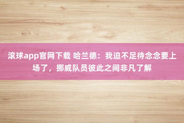 滚球app官网下载 哈兰德：我迫不足待念念要上场了，挪威队员彼此之间非凡了解