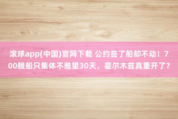滚球app(中国)官网下载 公约签了船却不动！700艘船只集体不雅望30天，霍尔木兹真重开了？